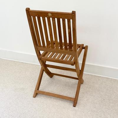 STAR COM ~ Set Four (4) Outdoor Teak Folding Chairs