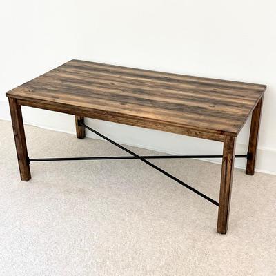 MUDHUT PRDANA ~ Rustic Wood With Metal Crossbar Coffee Table