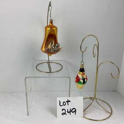 Lot 249 Pair of Vintage Blown Glass Ornaments