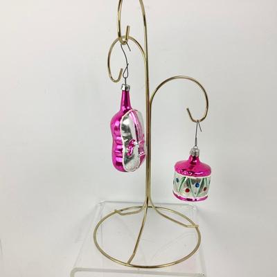 Lot 270 Vintage Mercury Blown Glass Ornament, Retro Heirloom Christmas Gift & VIntage Glass Guitar Ornament, Poland Vintage...