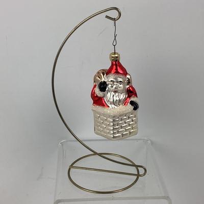 Lot 273 Vintage Blown Glass Santa Ornament