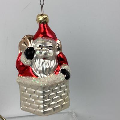 Lot 273 Vintage Blown Glass Santa Ornament