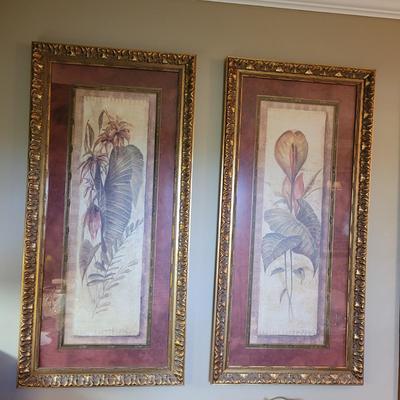 Pair of Framed Steve Butler Tropical Flower Prints (DR-CE)