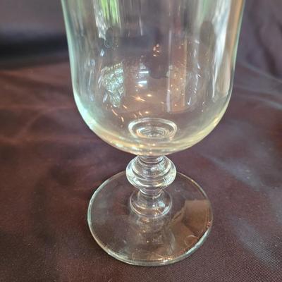 Glass Pitcher with Goblet Style Glasses (K-CE)