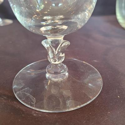 Glass Pitcher with Goblet Style Glasses (K-CE)