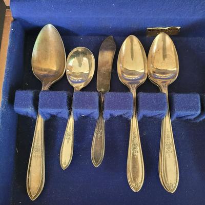 Two Six-Person Sets of Flatware by Wm Rogers in Wood Cases (DR-CE)