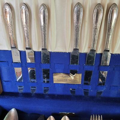 Two Six-Person Sets of Flatware by Wm Rogers in Wood Cases (DR-CE)