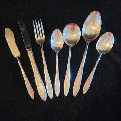 Two Six-Person Sets of Flatware by Wm Rogers in Wood Cases (DR-CE)