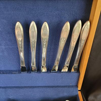 Two Six-Person Sets of Flatware by Wm Rogers in Wood Cases (DR-CE)