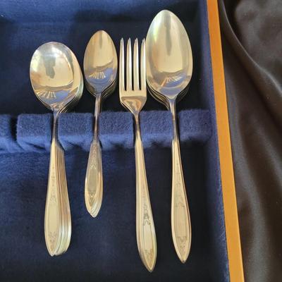 Two Six-Person Sets of Flatware by Wm Rogers in Wood Cases (DR-CE)