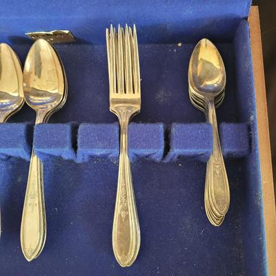 Two Six-Person Sets of Flatware by Wm Rogers in Wood Cases (DR-CE)