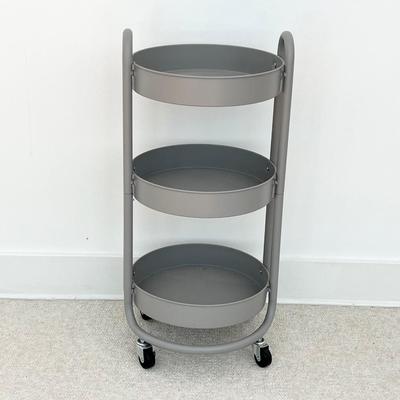 Round Metal Utility Cart With Locking Casters