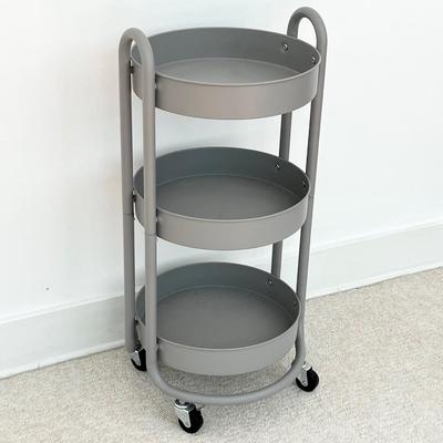 Round Metal Utility Cart With Locking Casters