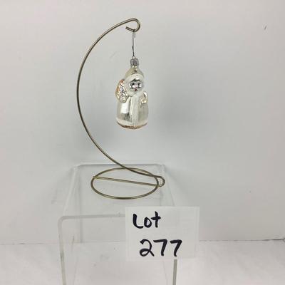 Lot 277 Vintage Blown Glass Christmas Ornament, Lady in White Coat