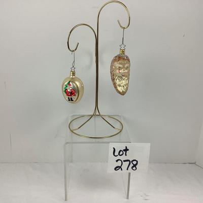 Lot 278 Pair of INGE Glass Ornaments made in Germany