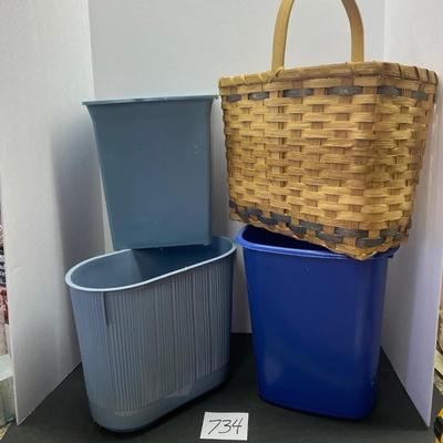 Trash Cans and a Basket