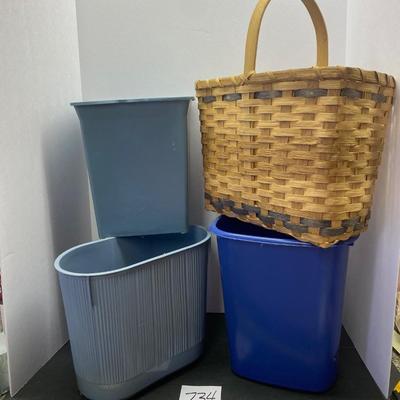 Trash Cans and a Basket