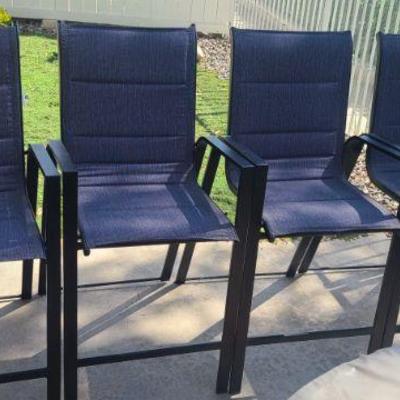 High seat patio chairs fabric wrapped
