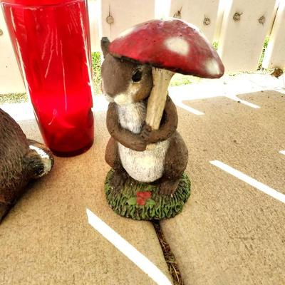 ADORABLE CEMENT RACOON & SQUIRL