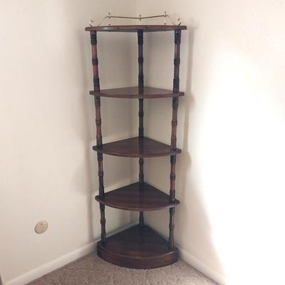 WOODEN CORNER FOUR SHELF UNIT