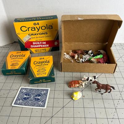 Crayola Crayons and Farm Animal Toys