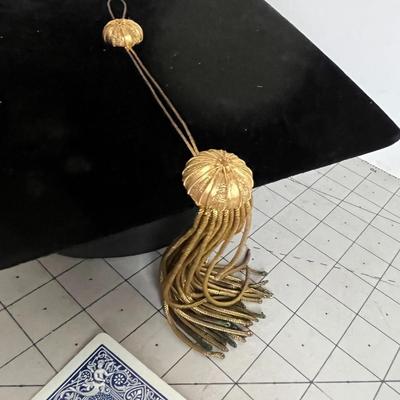 Graduation Cap with Doctoral Tam Gold Tassel