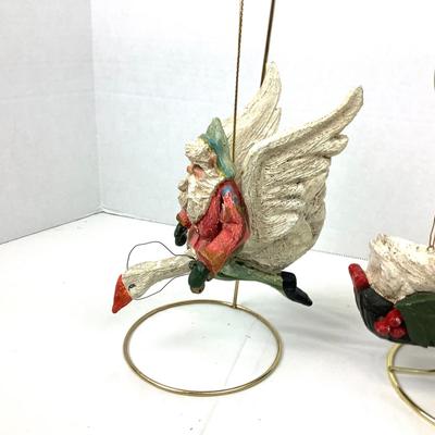 256 Santa & Swan House of Hatten Ornaments