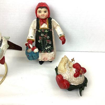 259 Vintage House of Hatten Ornament Lot Milk Maid Birds