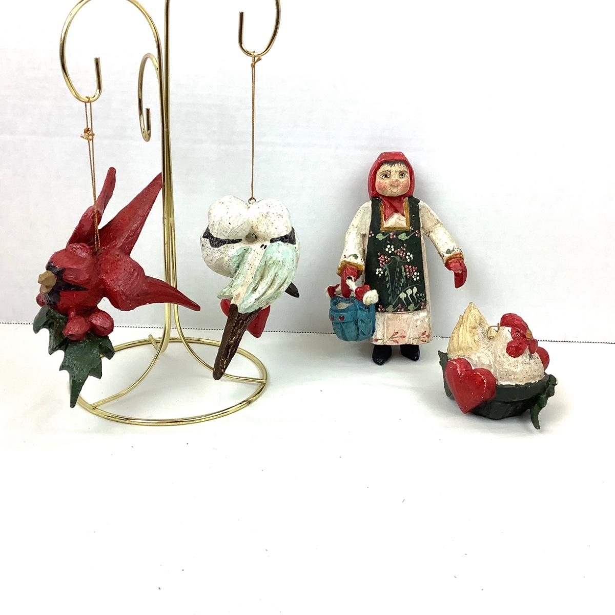 259 Vintage House of Hatten Ornament Lot Milk Maid Birds