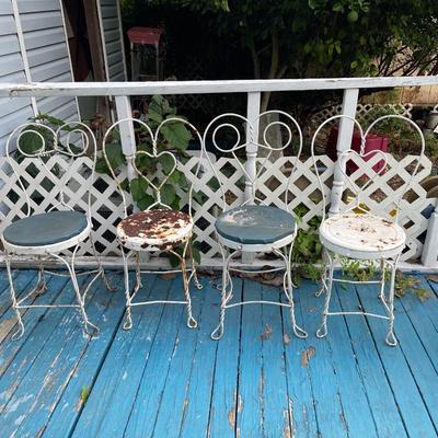 4 wrought iron ice cream chairs