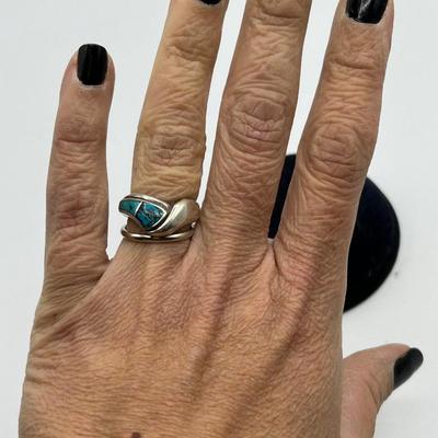 Southwestern Sterling Silver and Turquoise Fashion Ring