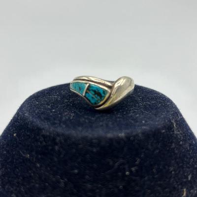 Southwestern Sterling Silver and Turquoise Fashion Ring