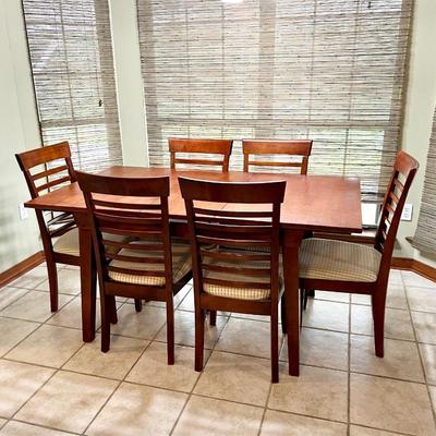 ASHLEY ~ Cherry Spring Leaf Dining Table & Six (6) Chairs