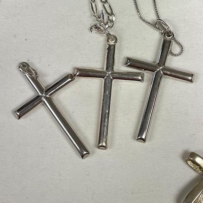 925 Cross Necklaces with Ring & Bracelets (B5-SS)