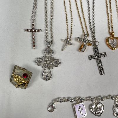 925 Cross Necklaces with Ring & Bracelets (B5-SS)
