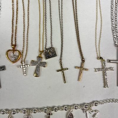 925 Cross Necklaces with Ring & Bracelets (B5-SS)