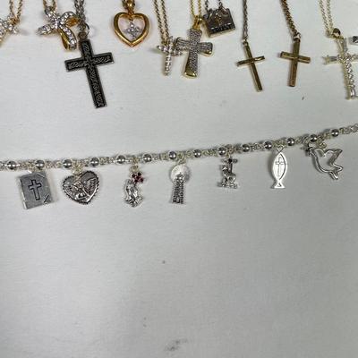 925 Cross Necklaces with Ring & Bracelets (B5-SS)