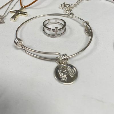 925 Cross Necklaces with Ring & Bracelets (B5-SS)