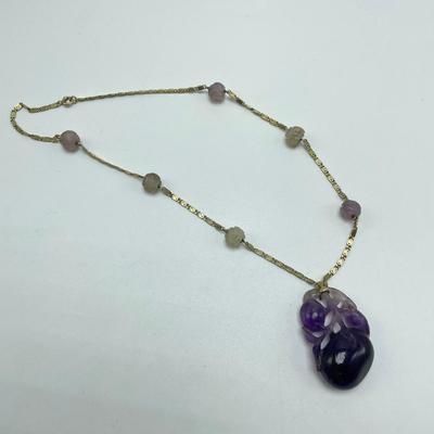 14K Gold with Carved Amethyst Pendant (B5-SS)