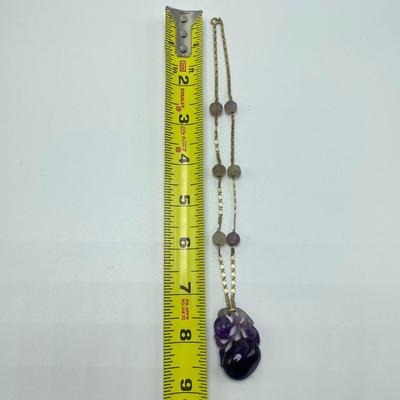 14K Gold with Carved Amethyst Pendant (B5-SS)