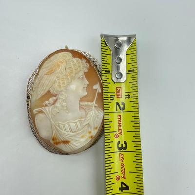 3â€ Carved Shell Cameo Brooch/Pendant (B5-SS)