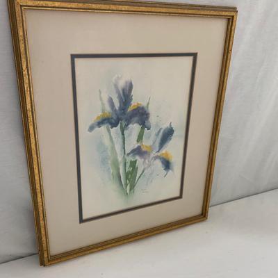 Framed Janet Gerlach Iris Watercolor Painting (LR-HS)