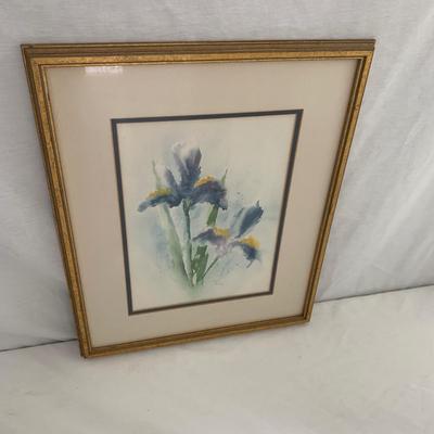 Framed Janet Gerlach Iris Watercolor Painting (LR-HS)