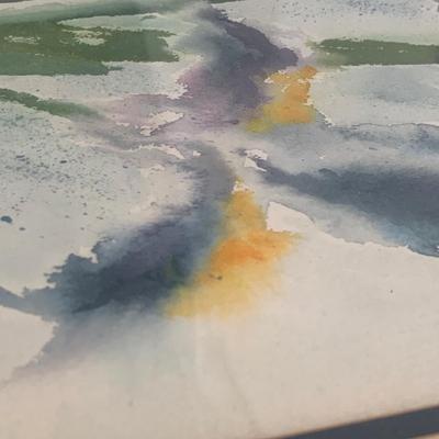 Framed Janet Gerlach Iris Watercolor Painting (LR-HS)