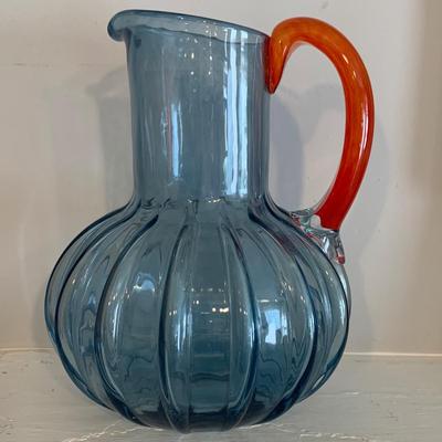 Signed Kosta Boda Glass Pitcher (DR-HS)