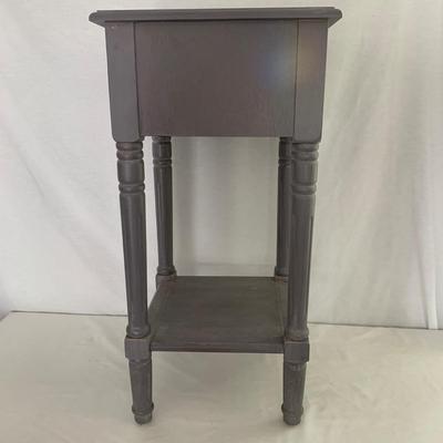 Small Wood Table with Gold Accented Lamp (LR-HS)