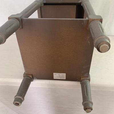 Small Wood Table with Gold Accented Lamp (LR-HS)