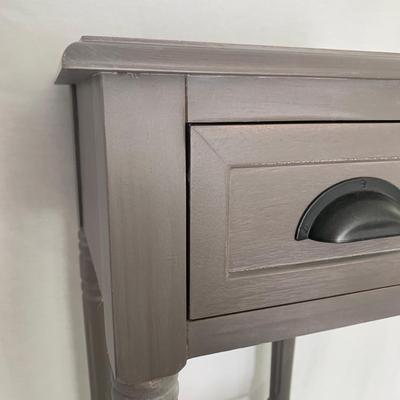 Small Wood Table with Gold Accented Lamp (LR-HS)