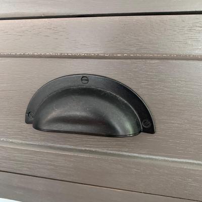 Small Wood Table with Gold Accented Lamp (LR-HS)