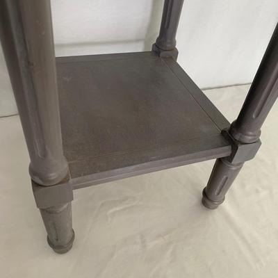 Small Wood Table with Gold Accented Lamp (LR-HS)